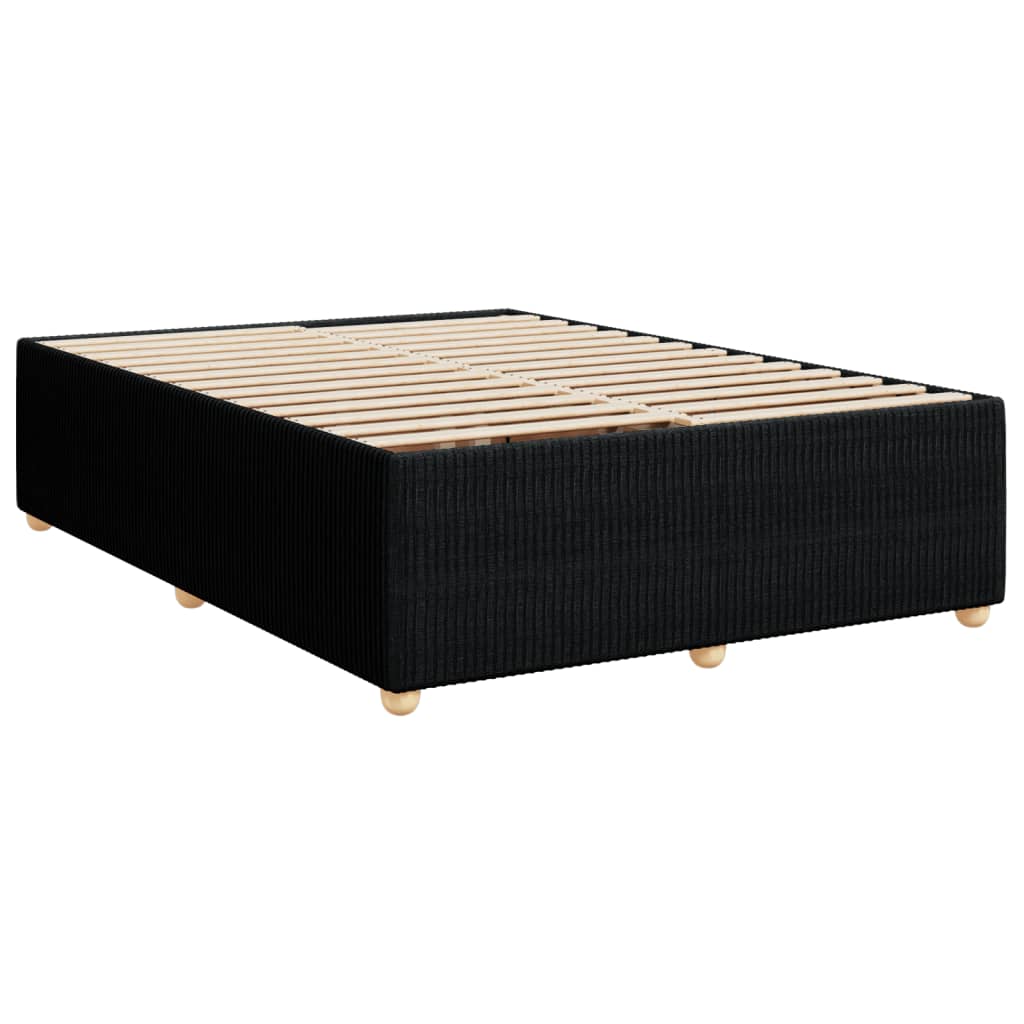 Krevet s oprugama i madracem crni 140 x 190 cm od tkanine