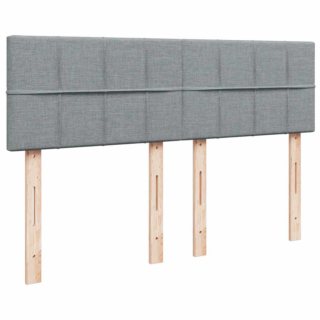 Krevet box spring s madracem svjetlosiva 160x200 cm tkanina