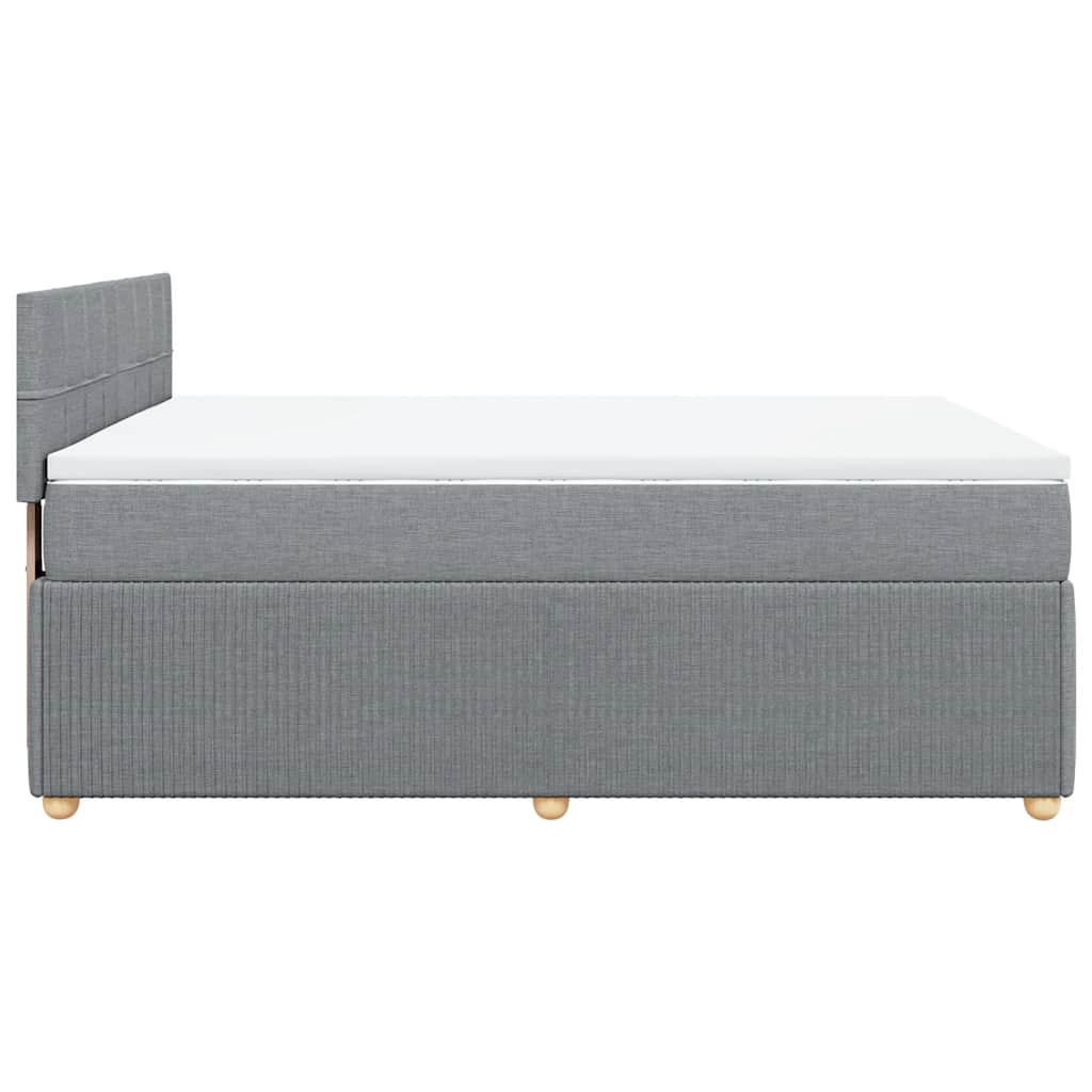 Krevet box spring s madracem svjetlosiva 160x200 cm tkanina
