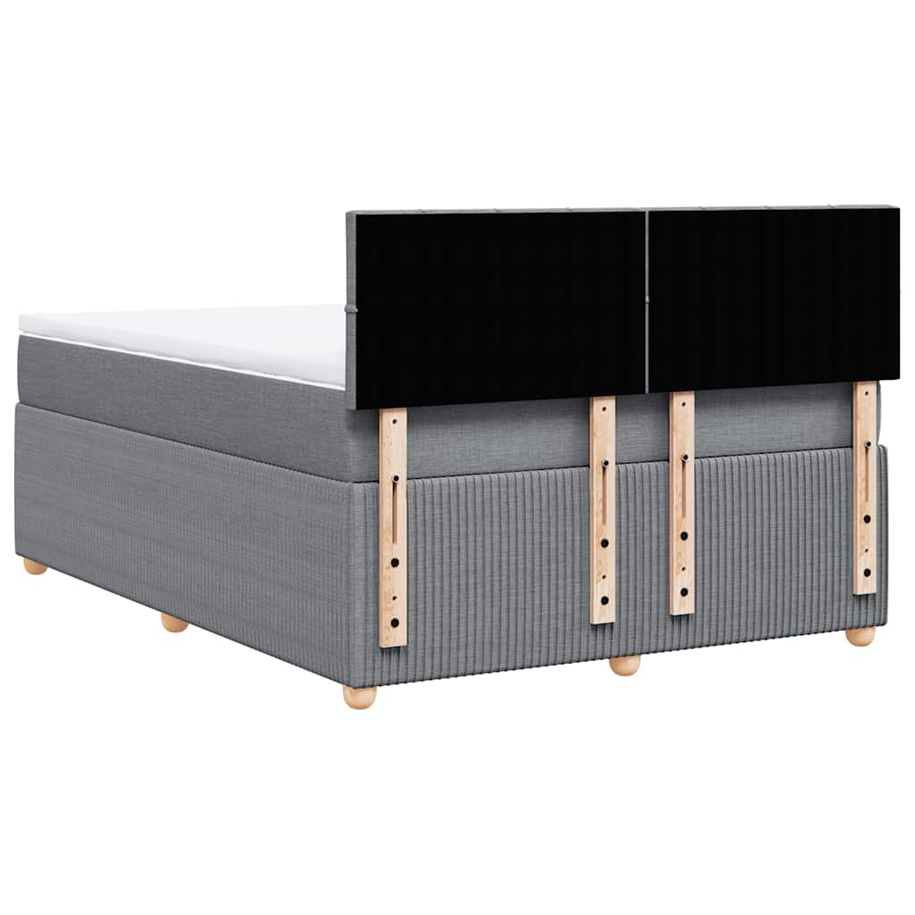 Krevet box spring s madracem svjetlosiva 160x200 cm tkanina