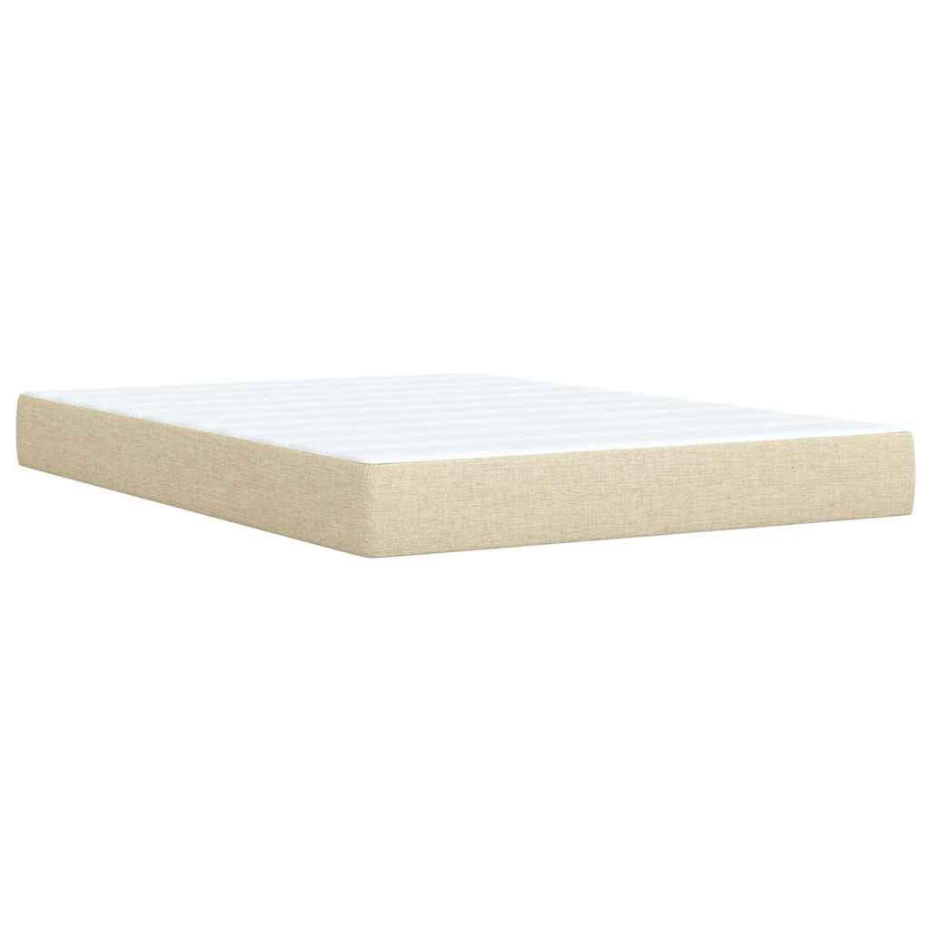 Krevet s oprugama i madracem krem 160x200 cm od tkanine