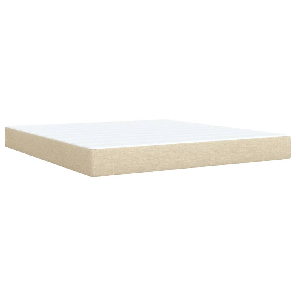Krevet s oprugama i madracem krem 180x200 cm od tkanine