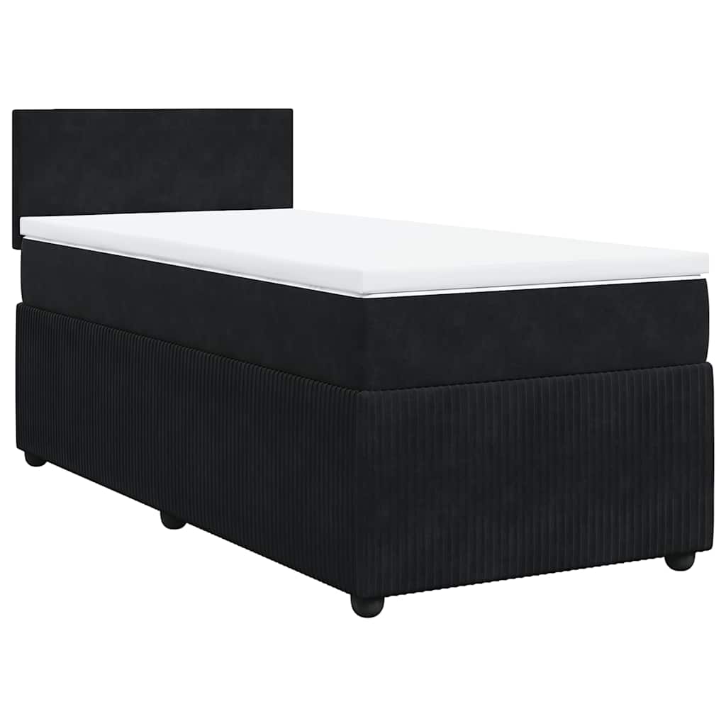 Box spring krevet s madracem crni 80 x 200 cm baršunasti