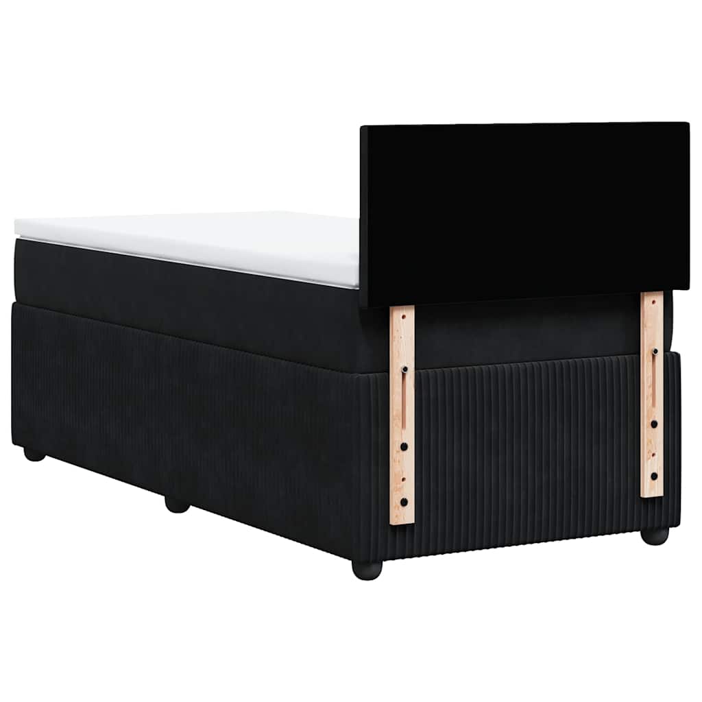 Box spring krevet s madracem crni 80 x 200 cm baršunasti