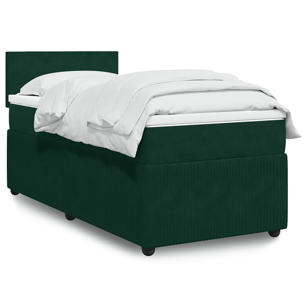 Box spring krevet s madracem tamnozeleni 80 x 200 cm baršunasti