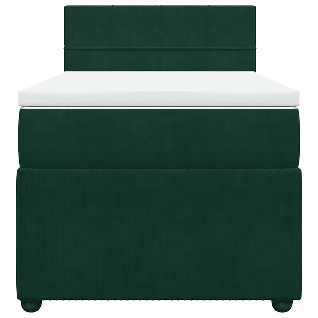 Box spring krevet s madracem tamnozeleni 80 x 200 cm baršunasti