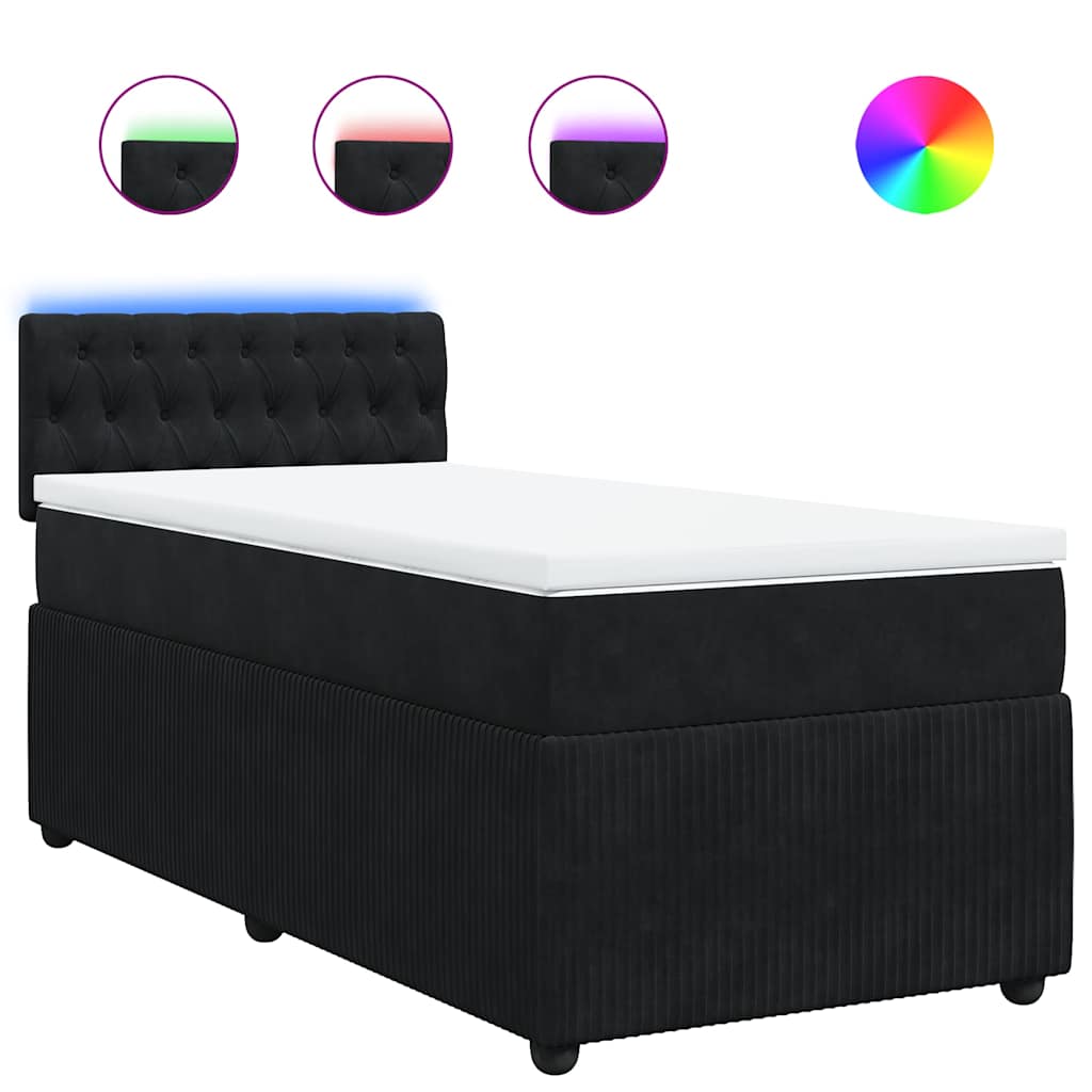 Box spring krevet s madracem crni 80 x 200 cm baršunasti