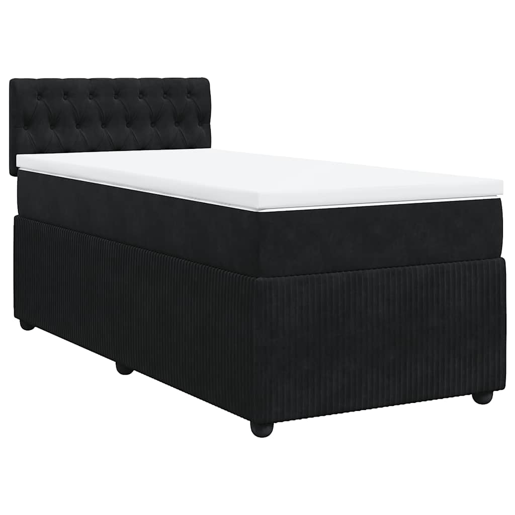 Box spring krevet s madracem crni 80 x 200 cm baršunasti
