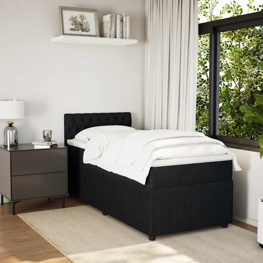 Box spring krevet s madracem crni 80 x 200 cm baršunasti