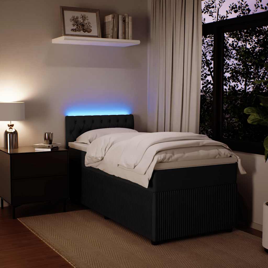 Box spring krevet s madracem crni 80 x 200 cm baršunasti
