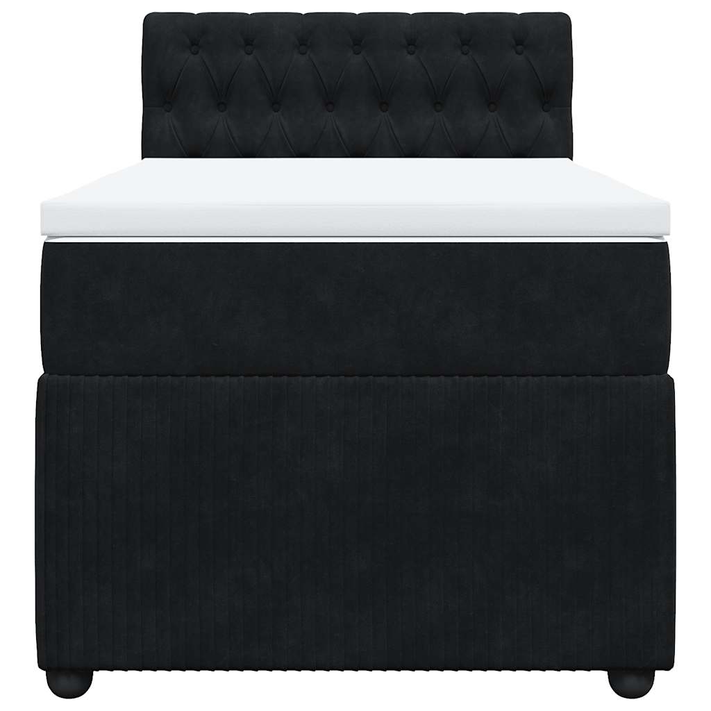 Box spring krevet s madracem crni 80 x 200 cm baršunasti