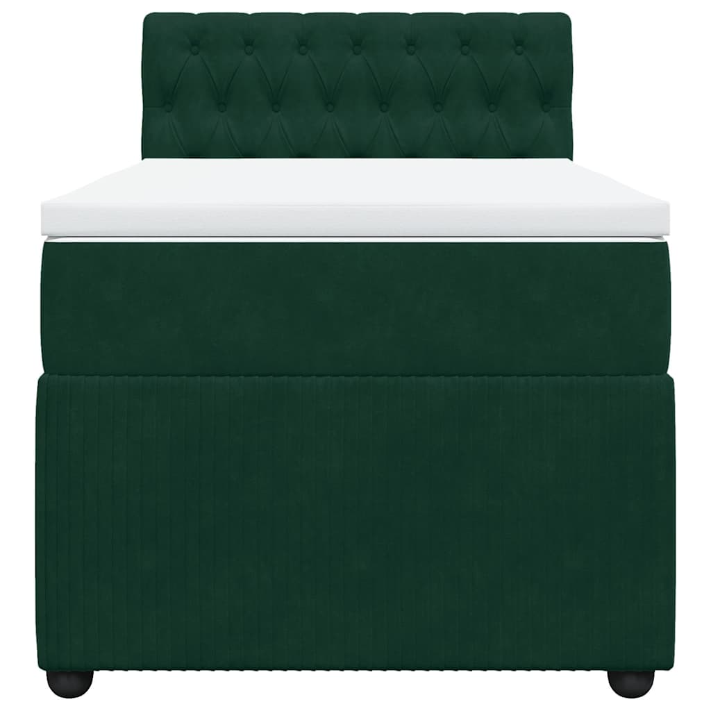 Box spring krevet s madracem tamnozeleni 80 x 200 cm baršunasti