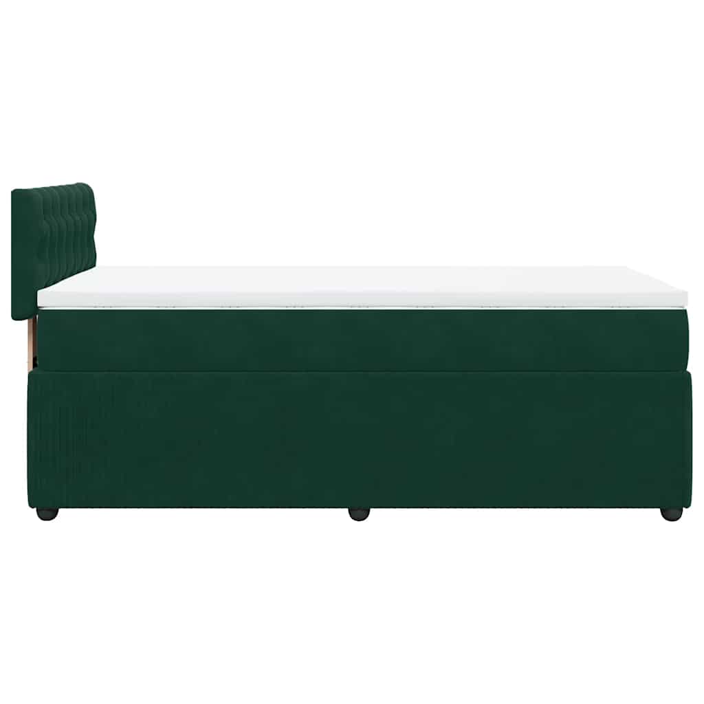 Box spring krevet s madracem tamnozeleni 80 x 200 cm baršunasti