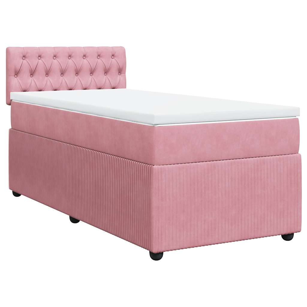 Box spring krevet s madracem ružičasti 80 x 200 cm baršunasti