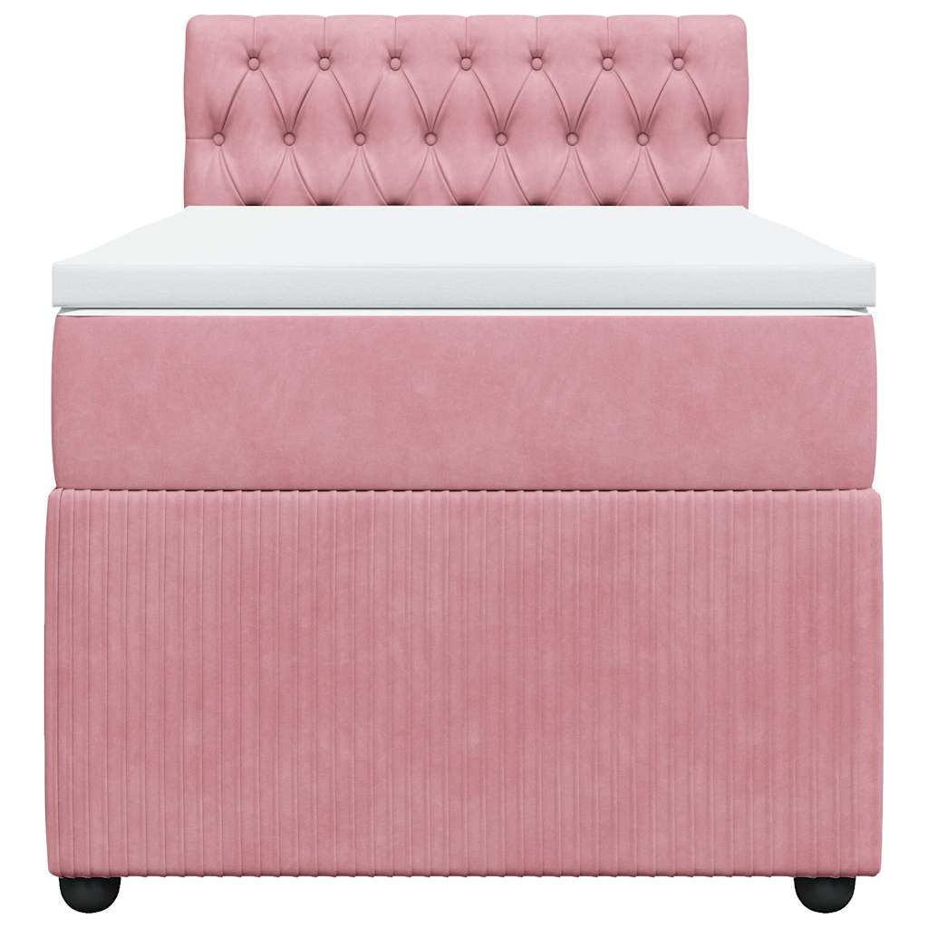 Box spring krevet s madracem ružičasti 80 x 200 cm baršunasti