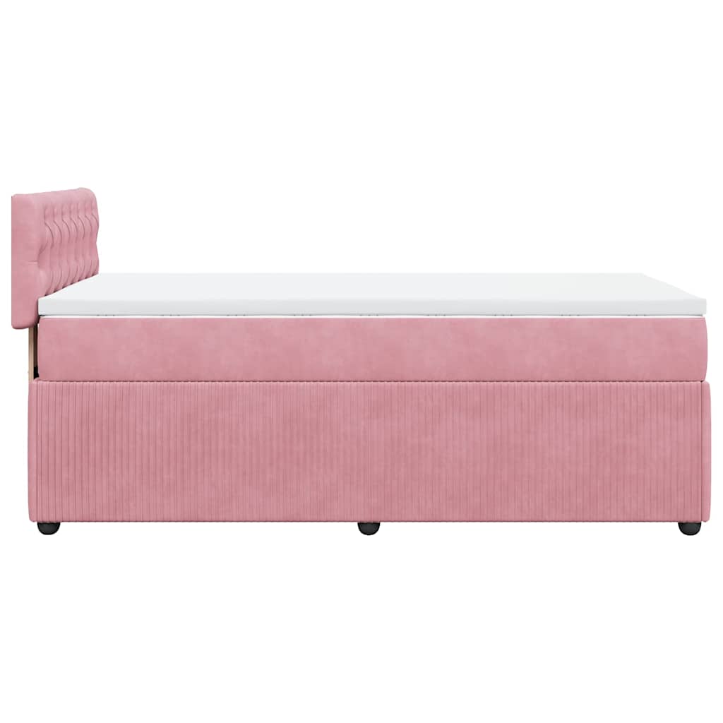 Box spring krevet s madracem ružičasti 80 x 200 cm baršunasti