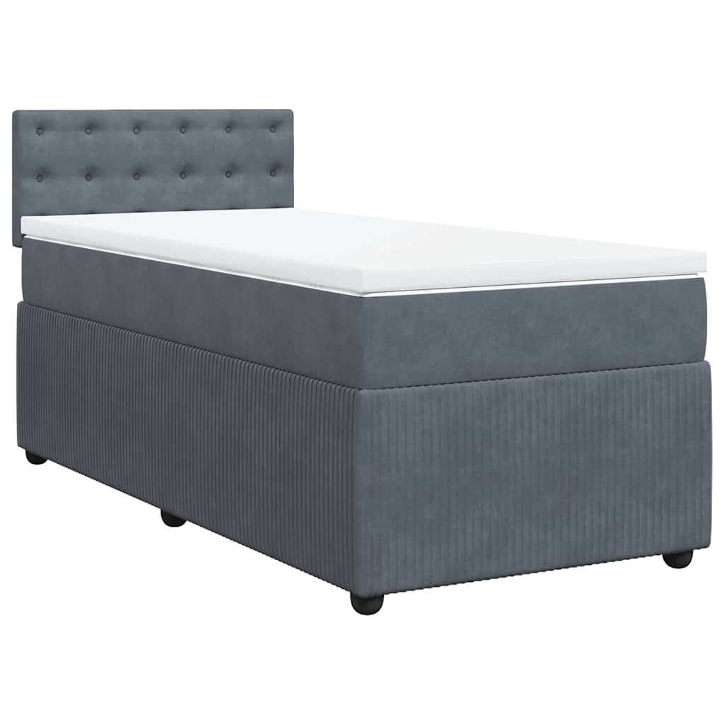 Box spring krevet s madracem tamnosivi 80 x 200 cm baršunasti