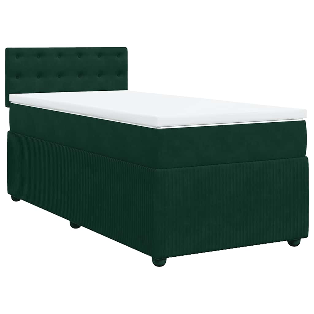 Box spring krevet s madracem tamnozeleni 80 x 200 cm baršunasti