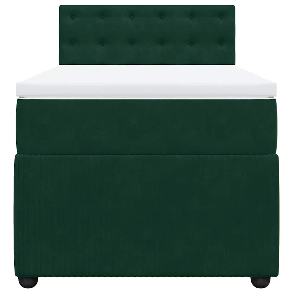 Box spring krevet s madracem tamnozeleni 80 x 200 cm baršunasti