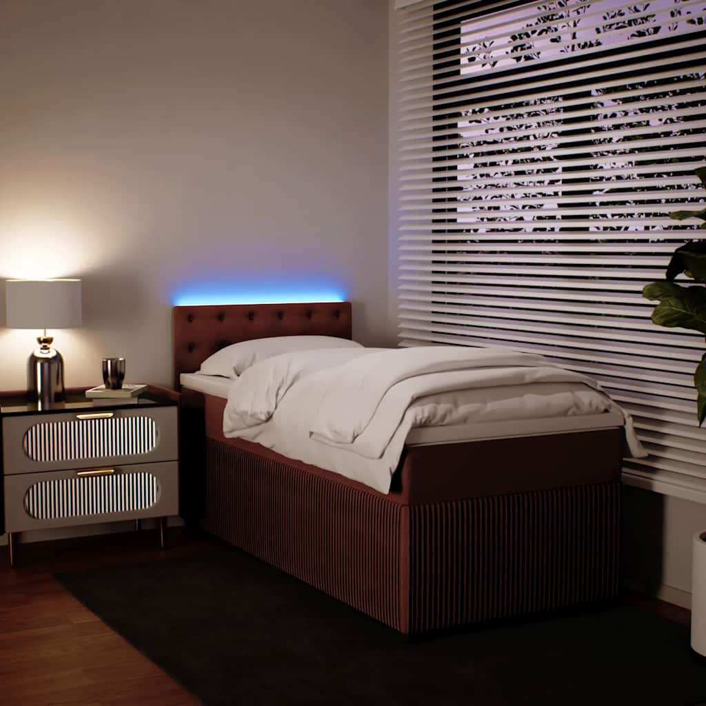 Box spring krevet s madracem ružičasti 80 x 200 cm baršunasti