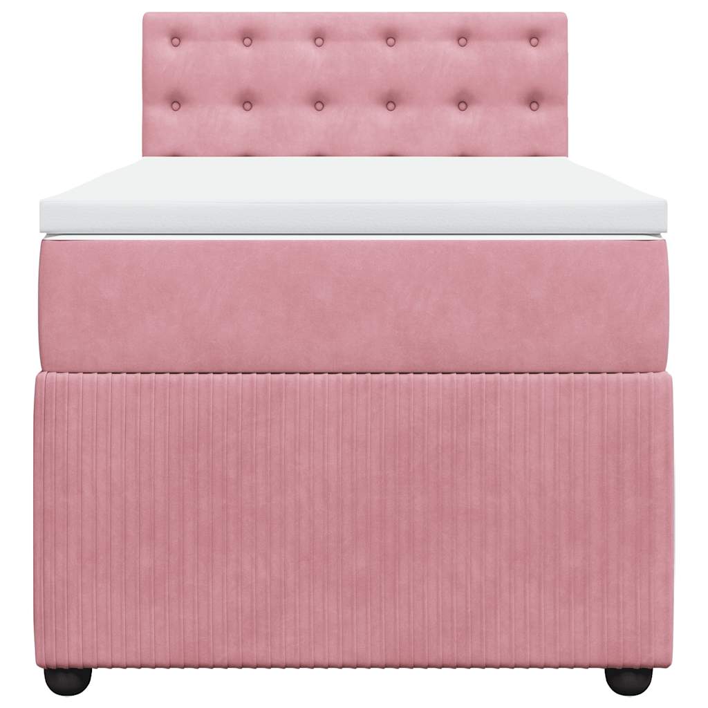 Box spring krevet s madracem ružičasti 80 x 200 cm baršunasti