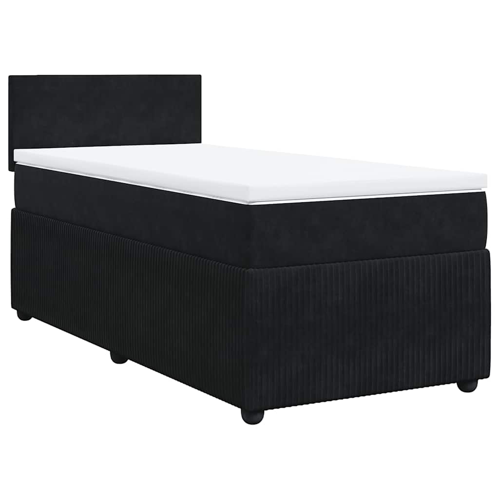 Box spring krevet s madracem crni 90x190 cm baršunasti