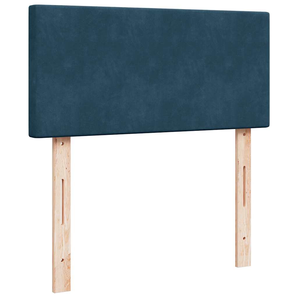 Box spring krevet s madracem plavi 90x190 cm baršunasti