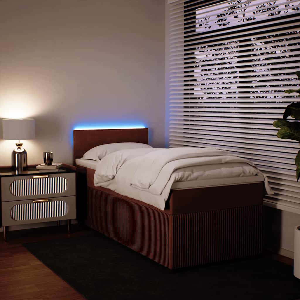 Box spring krevet s madracem ružičasti 90x190 cm baršunasti