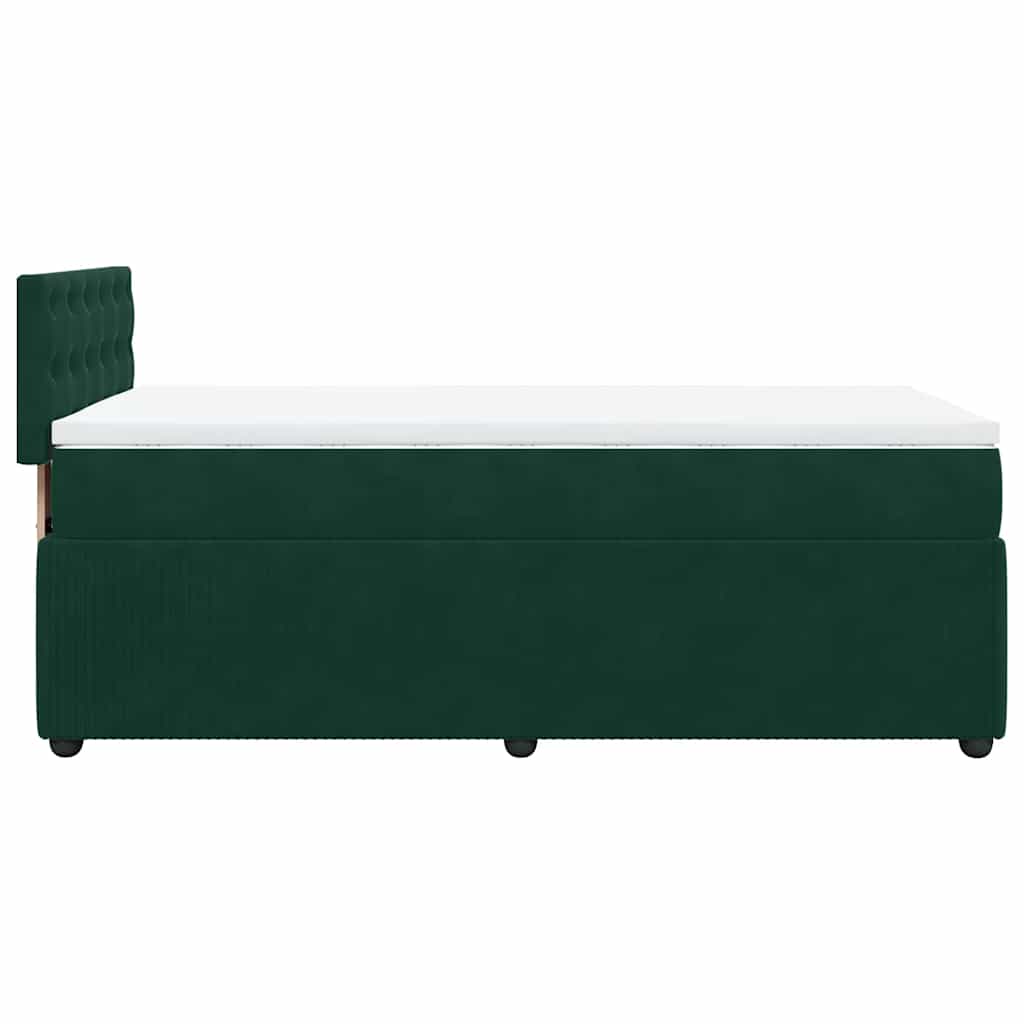 Box spring krevet s madracem tamnozeleni 90x190 cm baršunasti