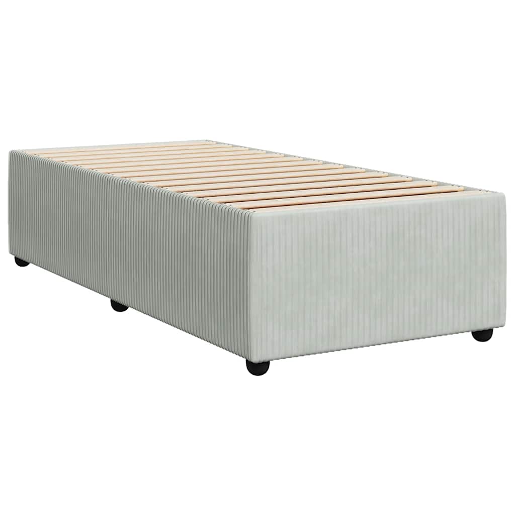 Box spring krevet s madracem svjetlosivi 90x190 cm baršunasti