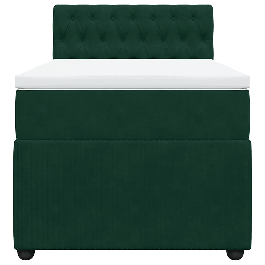 Box spring krevet s madracem tamnozeleni 90x190 cm baršunasti