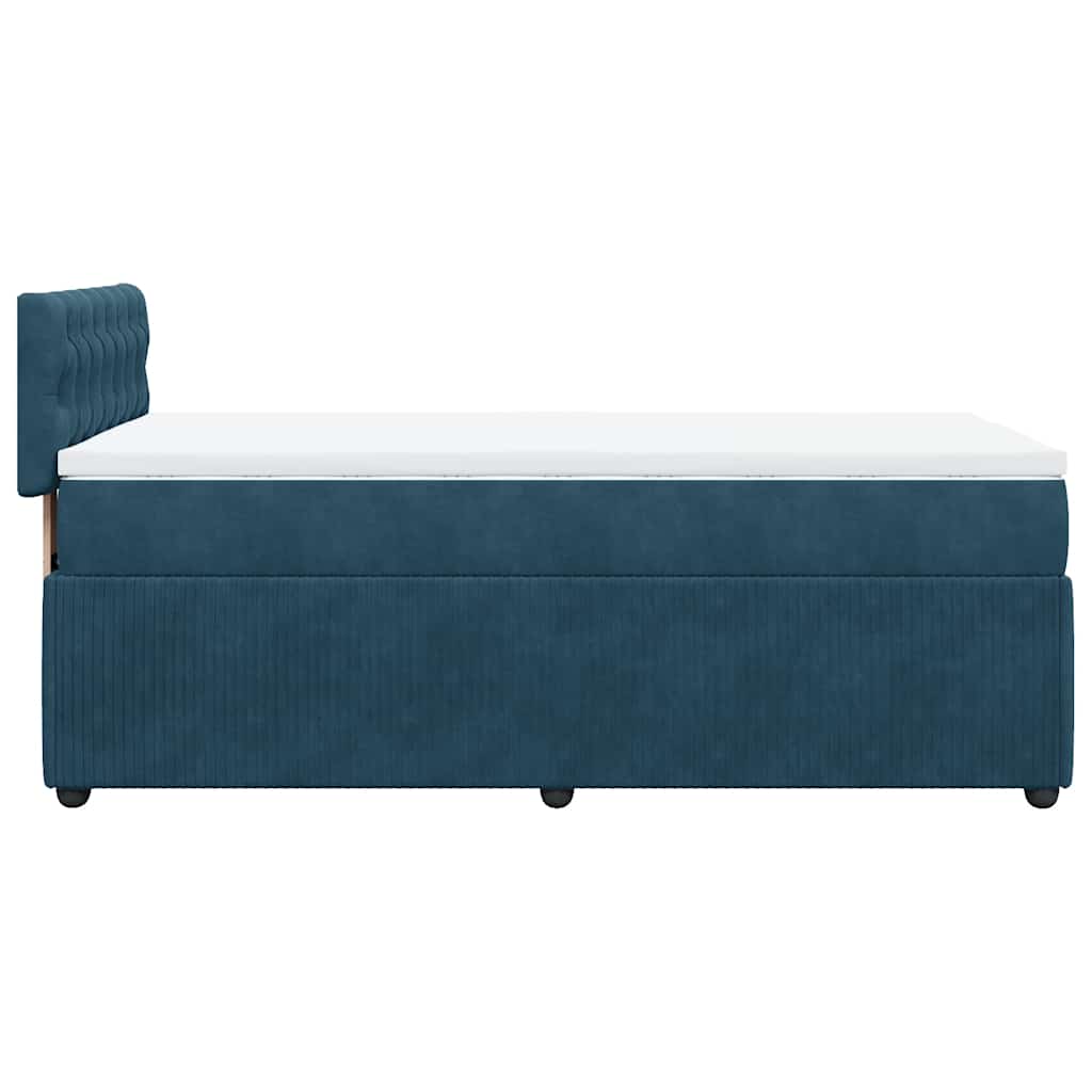 Box spring krevet s madracem plavi 90x190 cm baršunasti