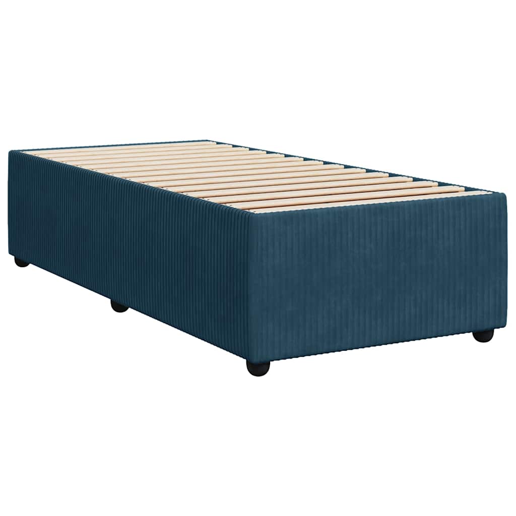 Box spring krevet s madracem plavi 90x190 cm baršunasti