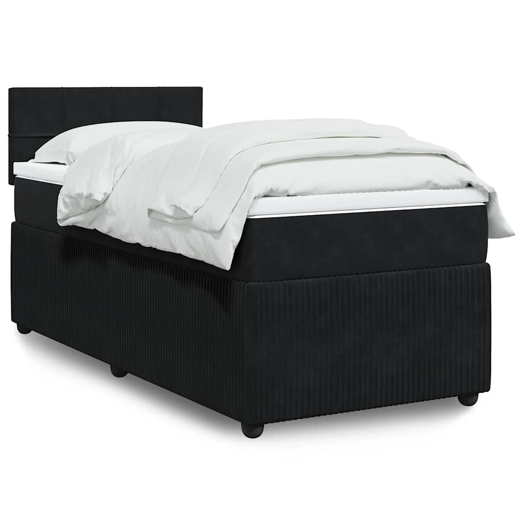 Box spring krevet s madracem crni 90x190 cm baršunasti
