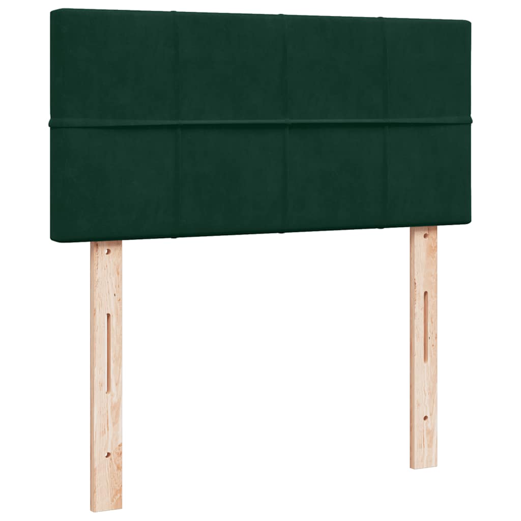 Box spring krevet s madracem tamnozeleni 90x190 cm baršunasti