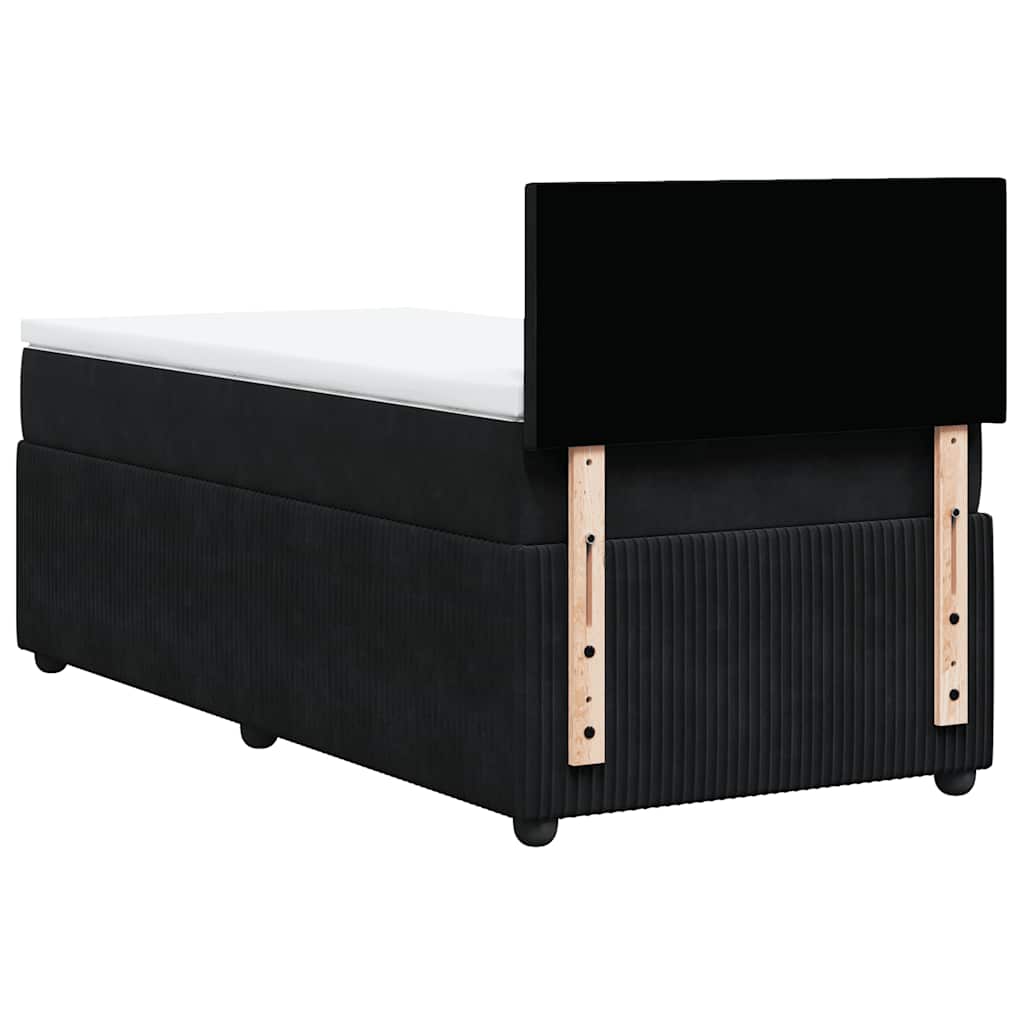 Box spring krevet s madracem crni 90x200 cm baršunasti