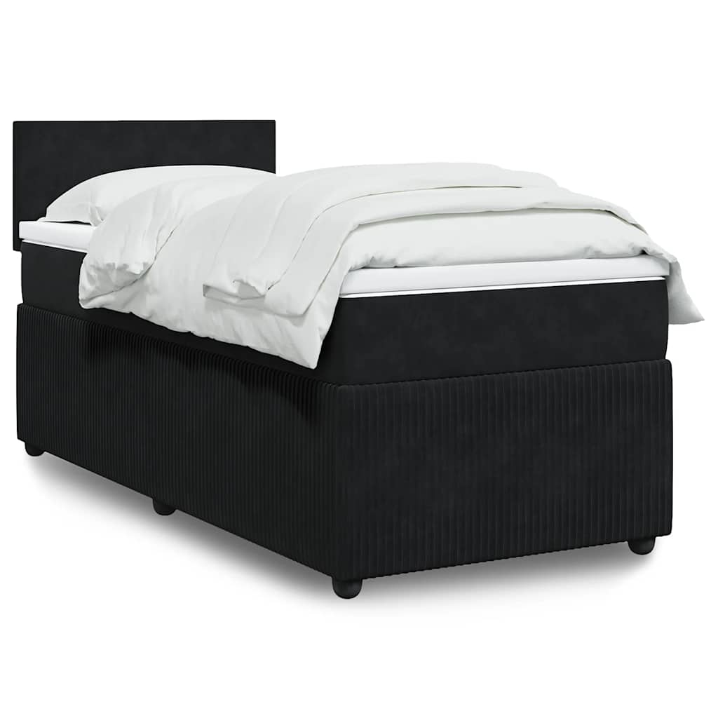 Box spring krevet s madracem crni 90x200 cm baršunasti
