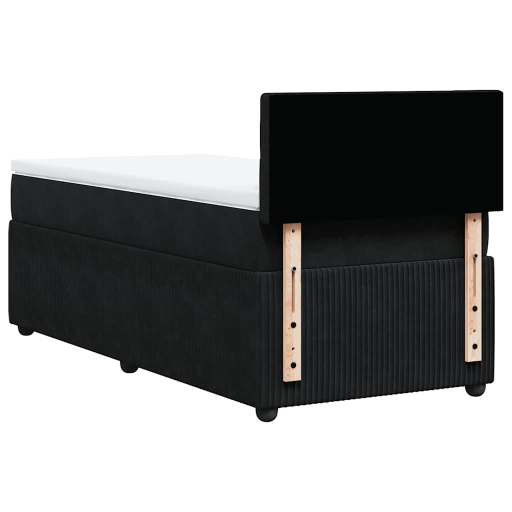 Box spring krevet s madracem crni 90x200 cm baršunasti