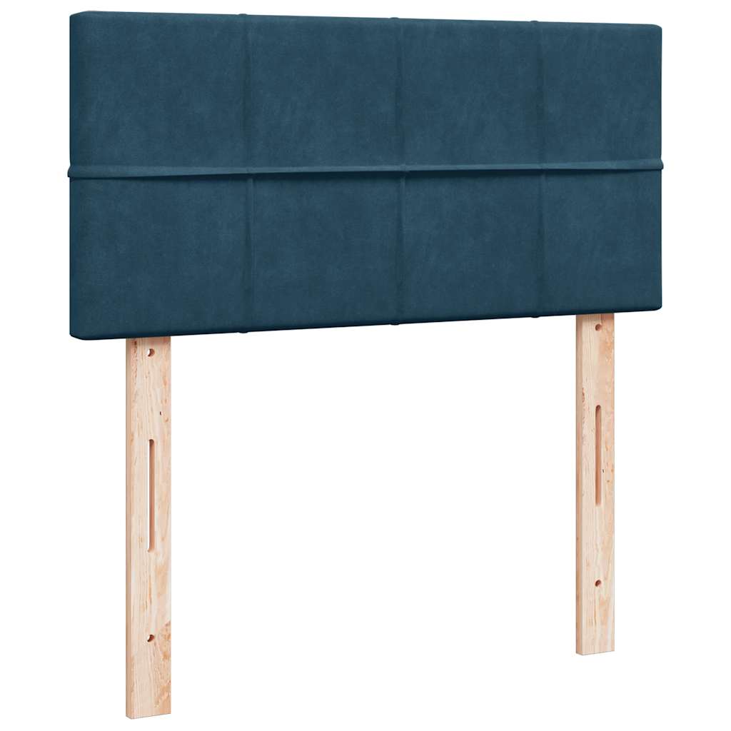 Box spring krevet s madracem plavi 90x200 cm baršunasti