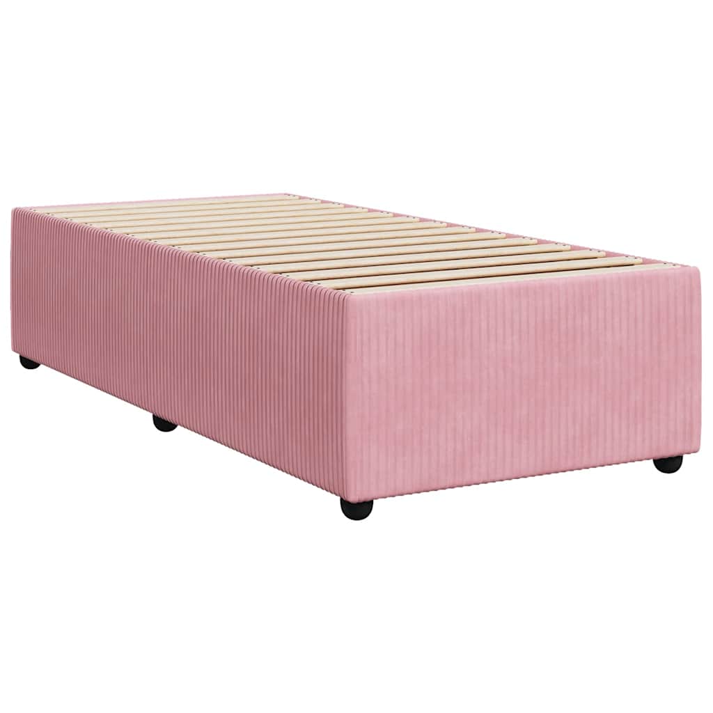 Box spring krevet s madracem ružičasti 90x200 cm baršunasti
