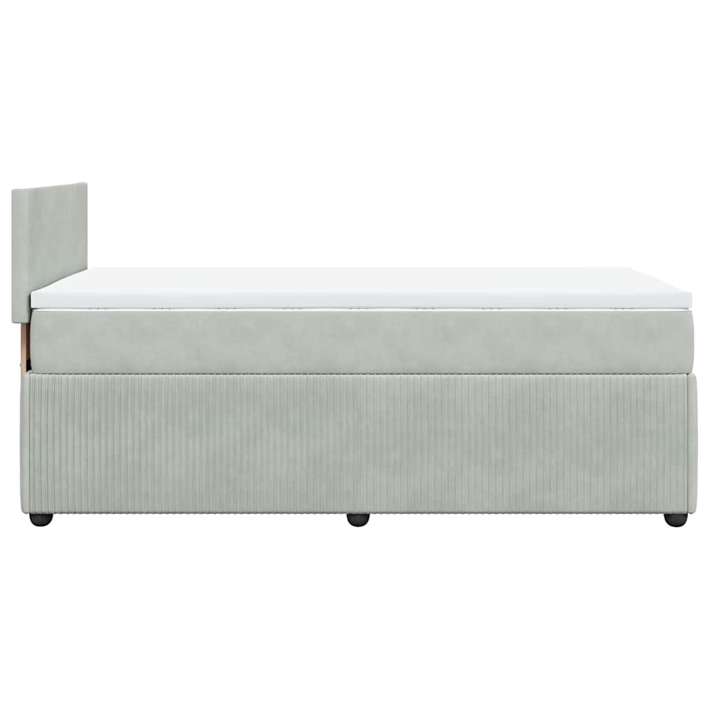 Box spring krevet s madracem svjetlosivi 100x200 cm baršunasti
