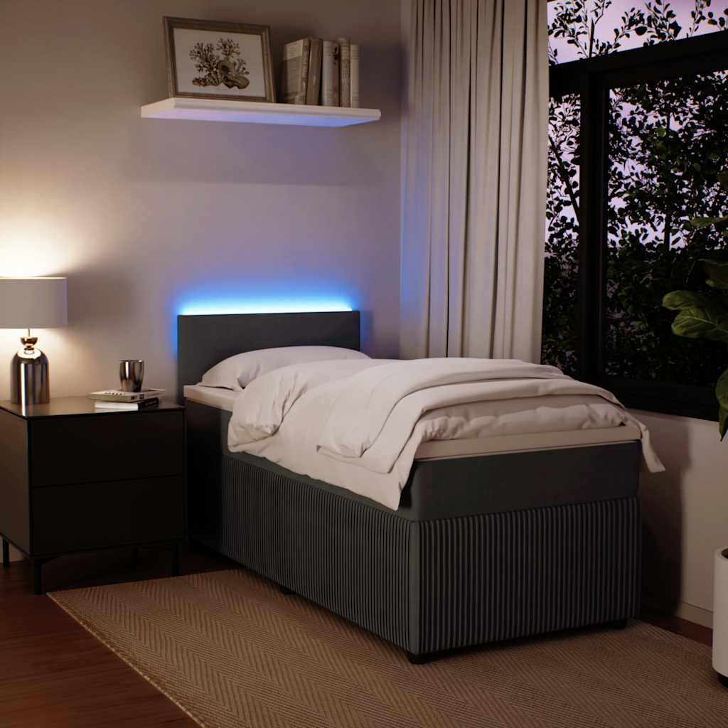 Box spring krevet s madracem tamnosivi 100x200 cm baršunasti