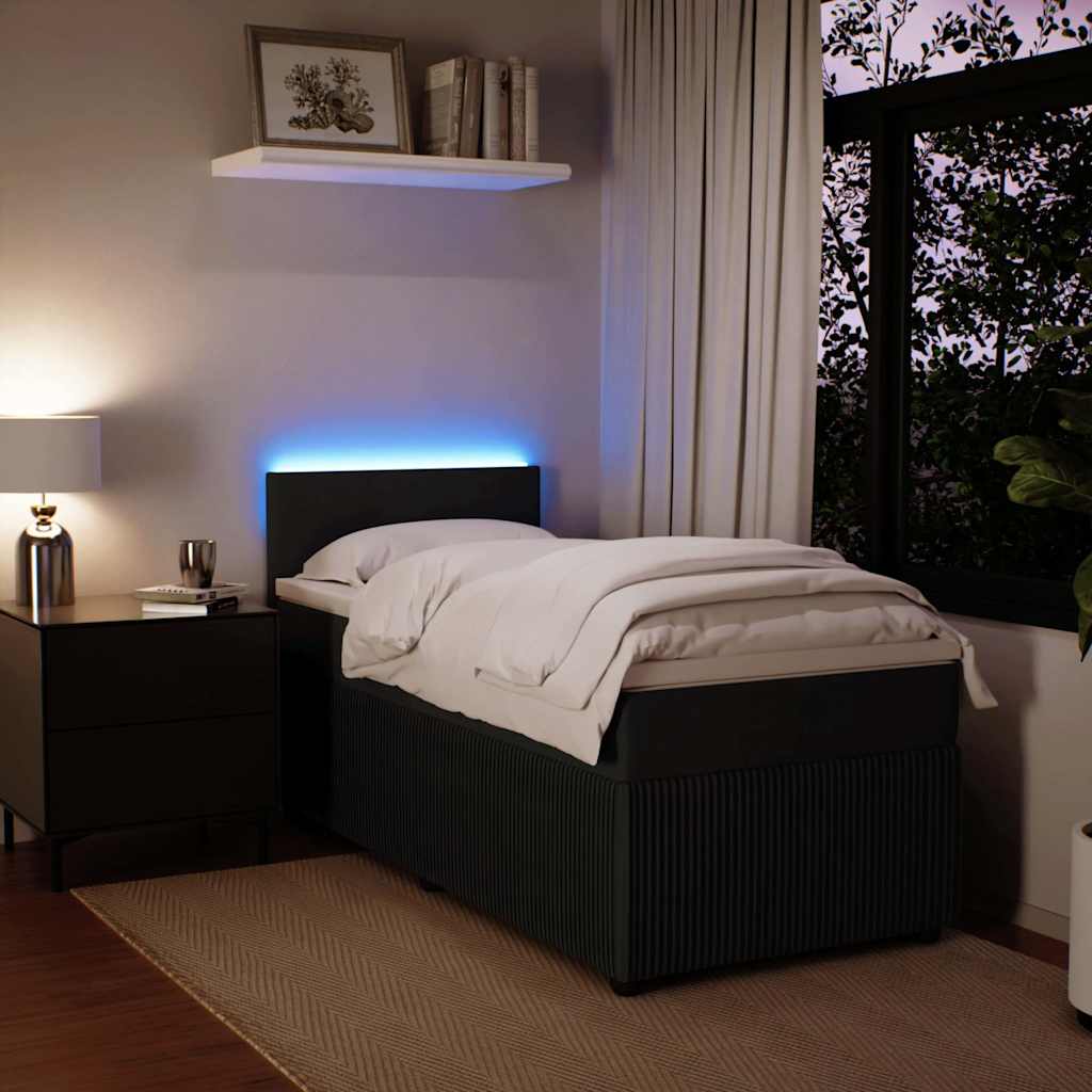Box spring krevet s madracem crni 100x200 cm baršunasti