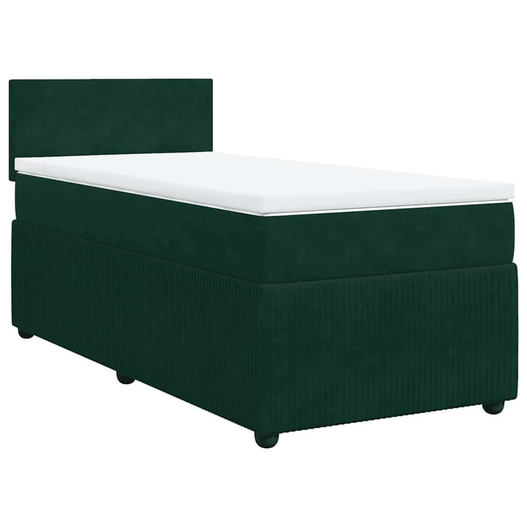 Box spring krevet s madracem tamnozeleni 100x200 cm baršunasti