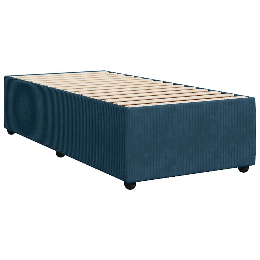 Box spring krevet s madracem plavi 100x200 cm baršunasti