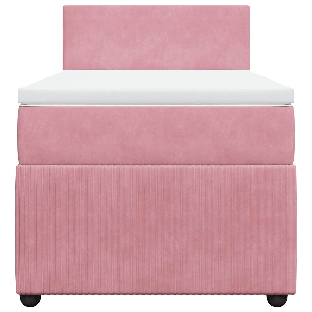 Box spring krevet s madracem ružičasti 100x200 cm baršunasti