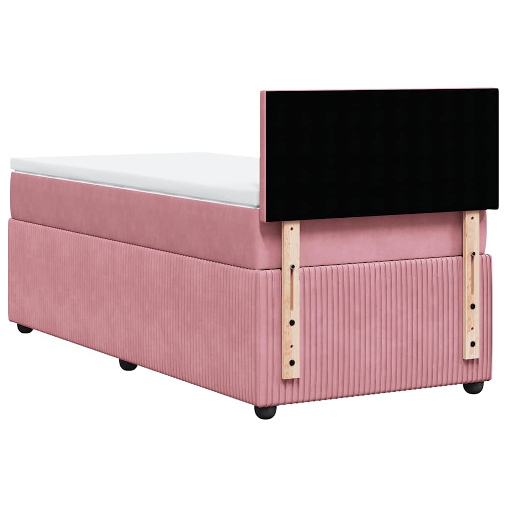Box spring krevet s madracem ružičasti 100x200 cm baršunasti