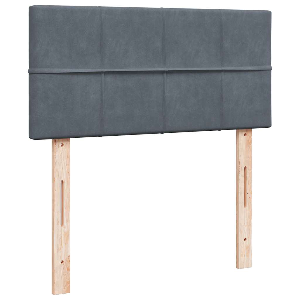 Box spring krevet s madracem tamnosivi 100x200 cm baršunasti