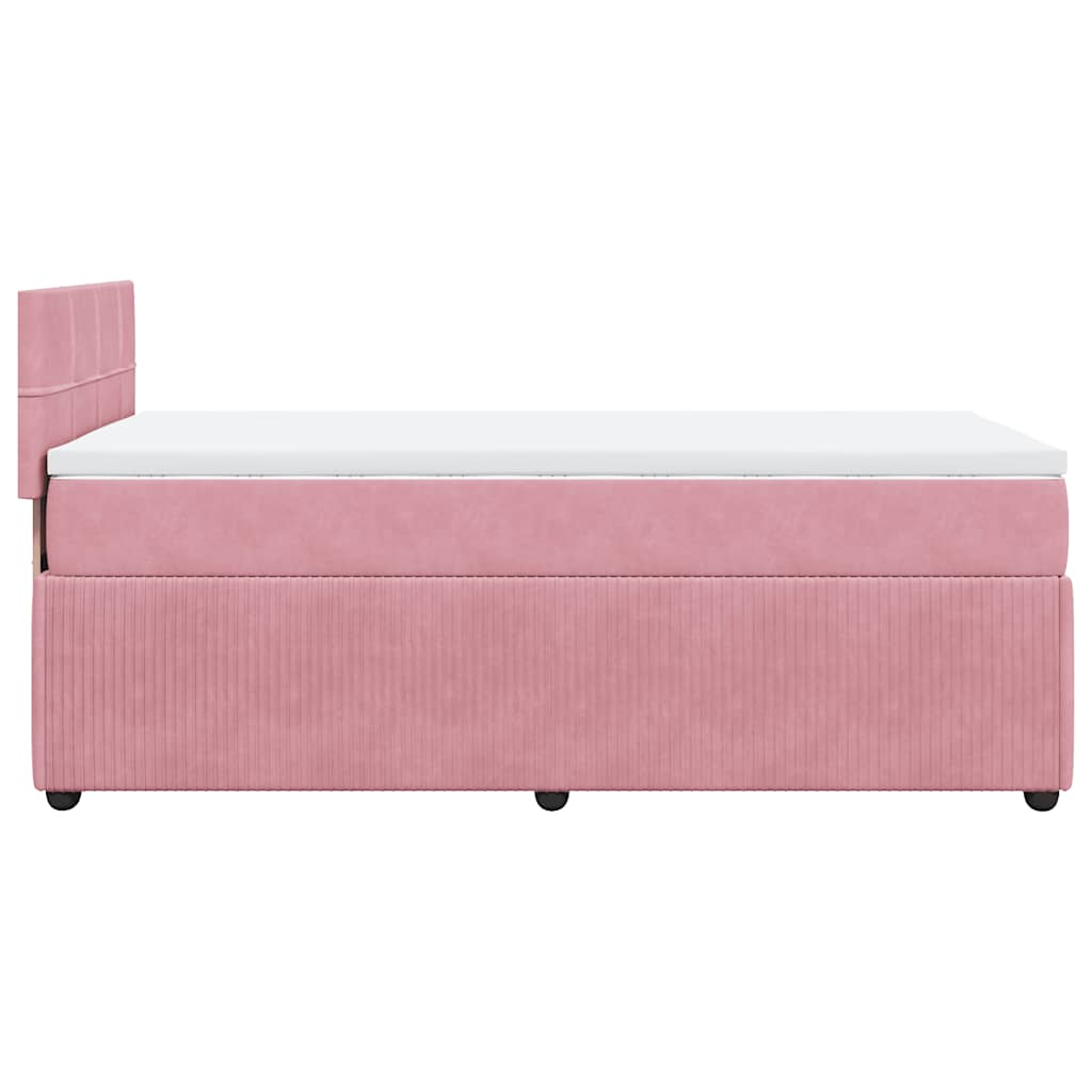 Box spring krevet s madracem ružičasti 100x200 cm baršunasti