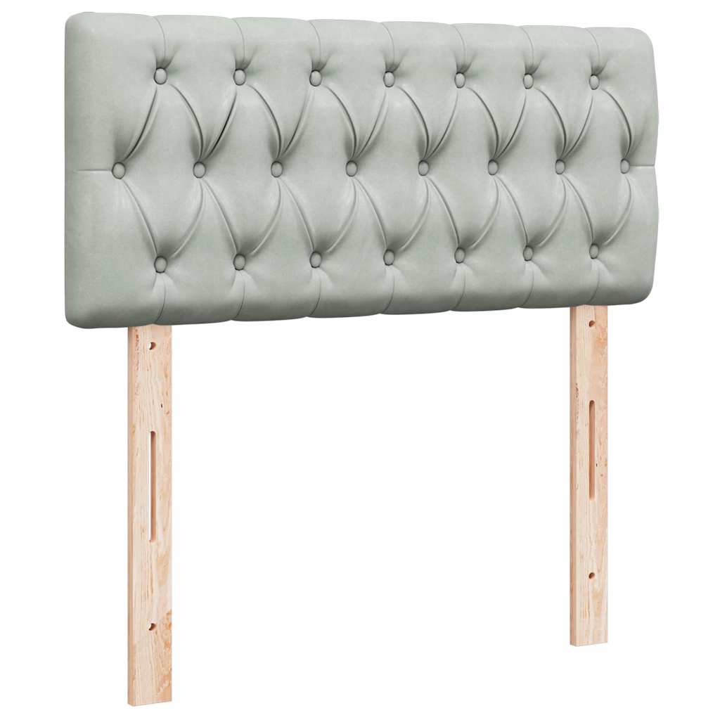 Box spring krevet s madracem svjetlosivi 100x200 cm baršunasti